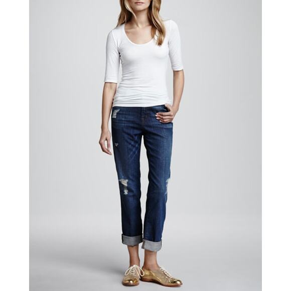 J Brand Jeans Aiden Flintlock Distressed Boyfriend Jeans Size 26/2 - Picture 3 of 12